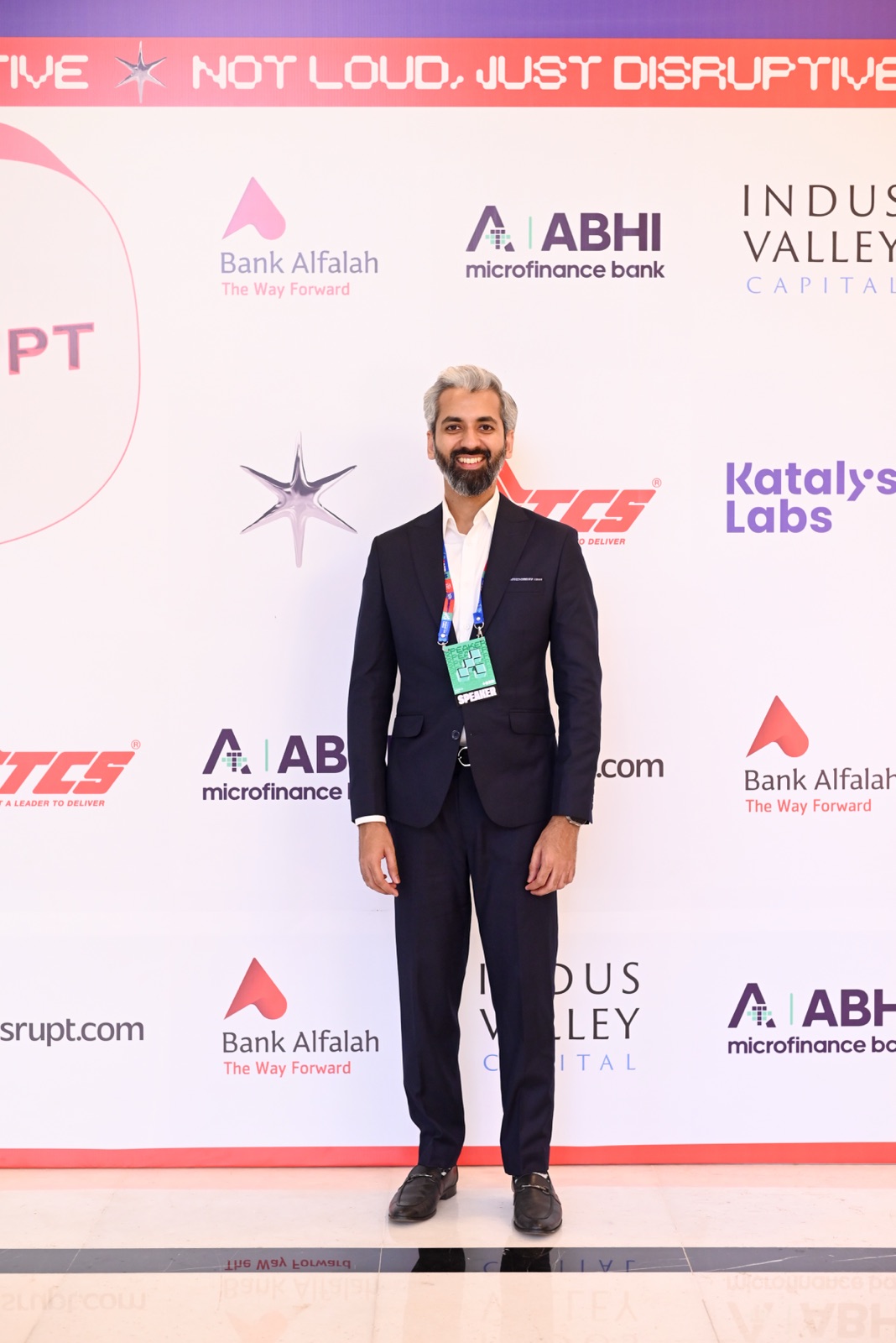 Sameer Ahmed Khan on stage at +92Disrupt 2025 in Karachi