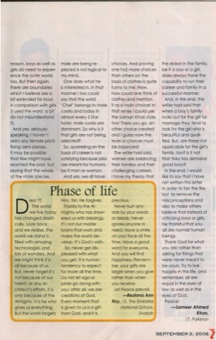 Magazine scan of "a-balanced-world" — His response as it appeared in YT magazine