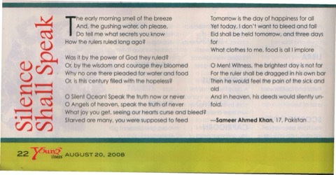 Magazine scan of "silence-shall-speak" as it appeared in YT magazine
